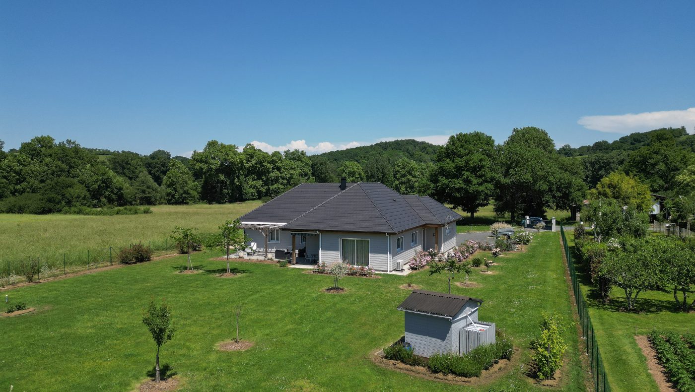Maison ossature bois de plain-pied réalisée par GOUNY TMB à Allassac en Corrèze